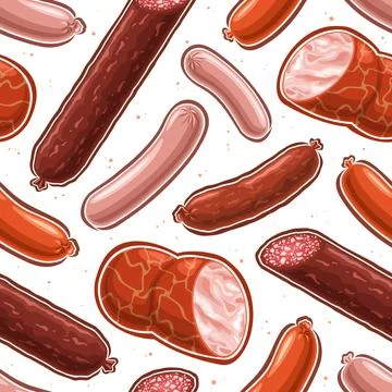 Vector Sausage Seamless Pattern Illustrazione stock