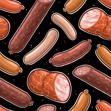 Vector Sausage Seamless Pattern Stock-Illustration