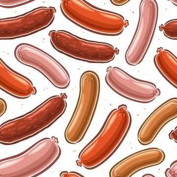 Vector Sausage Seamless Pattern Ilustración de archivo