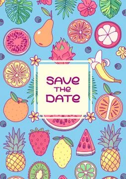 Vector save the date card template Stock Illustration