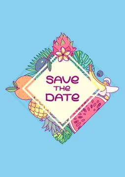 Vector save the date card template Stock Illustration