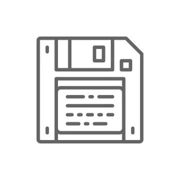 Vector save, diskette, floppy disc line icon. Stock-Illustration