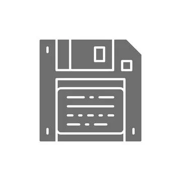 Vector save, diskette, floppy disc grey icon. Stock Illustration