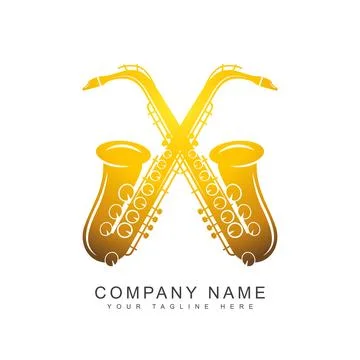 Vector saxophone logo Stock Illustration
