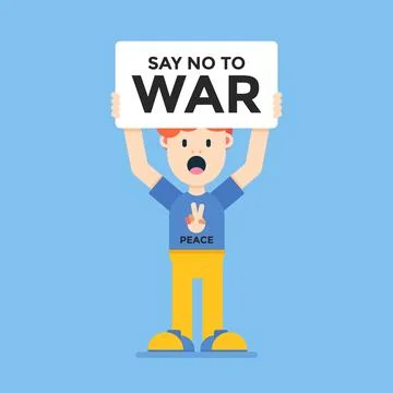 Vector of Say No To War. Perfect for peaceful content, preventing war, etc. Ilustración de archivo