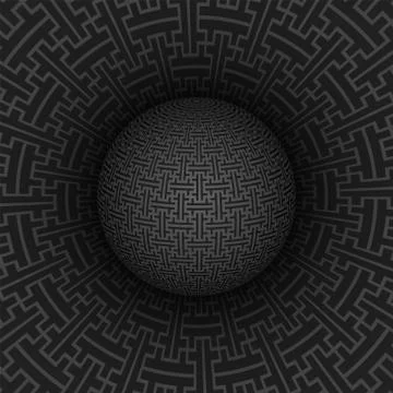 Vector sayagata pattern sphere backdrop. Stock Illustration