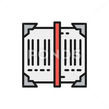 Vector scan barcode, tracking flat color icon. Stockillustratie
