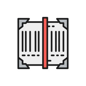 Vector scan barcode, tracking flat color icon. Stock Illustration