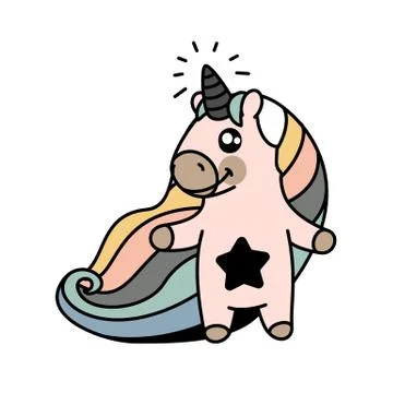 Vector scandi rainbow unicorn Stock Illustration