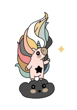 Vector scandi rainbow unicorn Stock Illustration