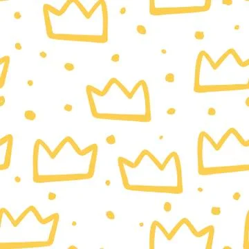 Vector scandinavian crown seamless pattern. Stockillustratie
