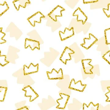 Vector scandinavian crown seamless pattern. Stock Illustration