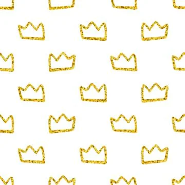 Vector scandinavian crown seamless pattern. Stock Illustration