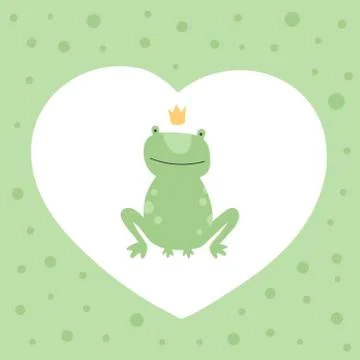 Vector scandinavian frog character illustration. Stock Illustration