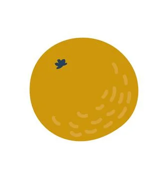 Vector Scandinavian illustration flat design of orange icon, healthy vegetable Illustrazione stock