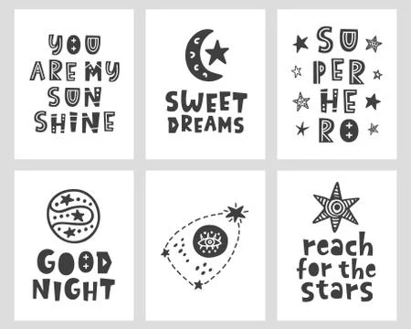 Vector Scandinavian style posters collection Stock Illustration