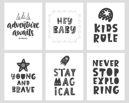 Vector Scandinavian style posters collection Stock Illustration