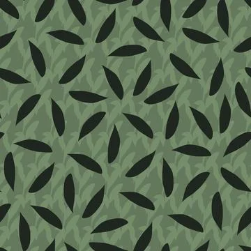 Vector scattered dark green leaves polko dot background. Suitable for wallp.. Stock Illustration