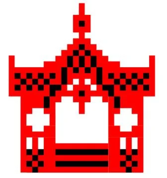 Vector schematic representation of Sumy gazebo 库存插图