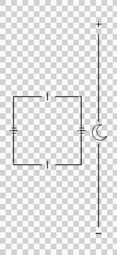 Vector schematic is showing rectangular loop and polarized capacitor symbol on Stock Illustration