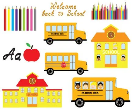Vector School Bundle Stock Illustration