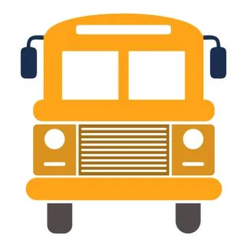 Vector school bus illustration isolated, school vehicle symbol. Stock Illustration