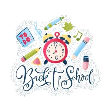 Vector school card. Back to school. Stock Illustration