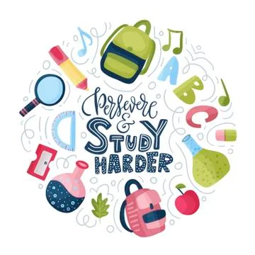 Vector school card. Back to school. Stock Illustration