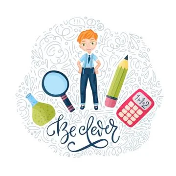 Vector school card. Back to school. Stock Illustration