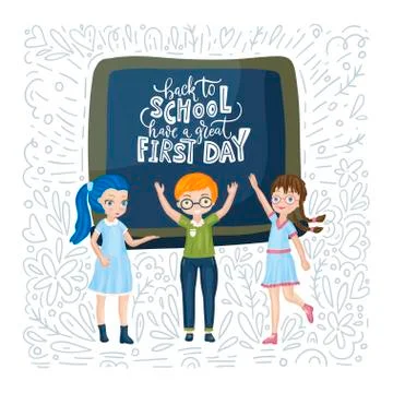 Vector school card. Back to school. Stock-Illustration