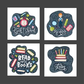 Vector school card. Back to school. Stock Illustration