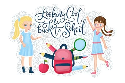 Vector school card. Back to school. Stock Illustration