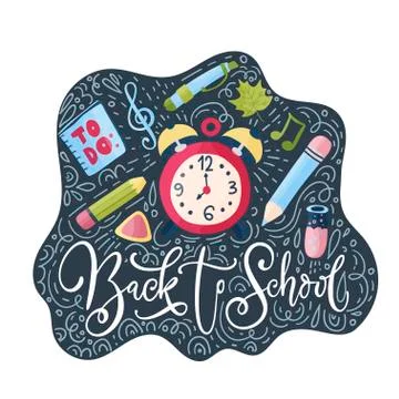 Vector school card. Back to school. Stock Illustration