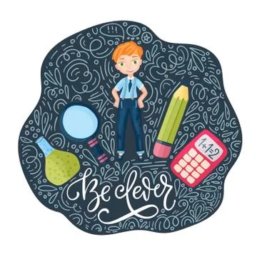 Vector school card. Back to school. Stock Illustration