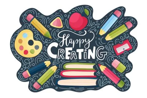 Vector school card. Back to school. Stock Illustration