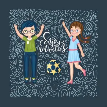 Vector school card. Back to school. Stock Illustration