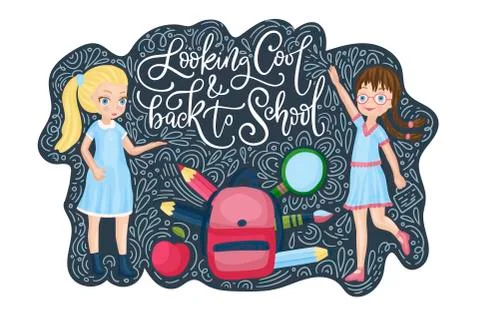 Vector school card. Back to school. Stock-Illustration
