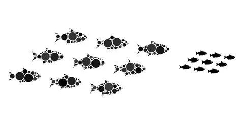 Vector School of Fish Collage of Small Circles イラスト素材