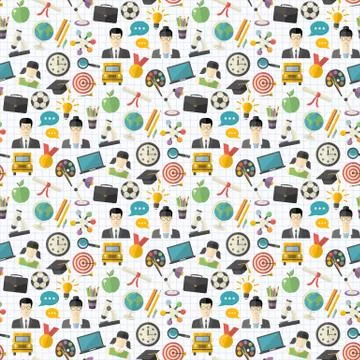 Vector school seamless pattern Stock Illustration