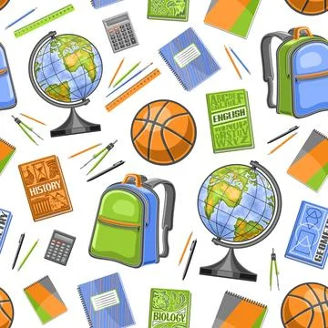 Vector School Seamless Pattern Stock Illustration