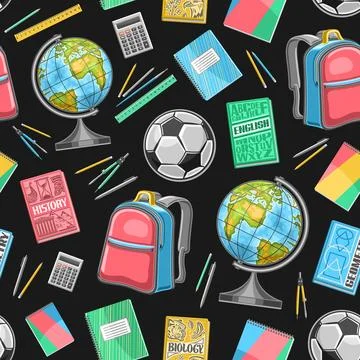 Vector School Seamless Pattern Stock Illustration