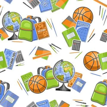 Vector School Seamless Pattern Stock Illustration