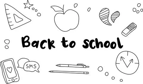 Vector of school supplies on a white background Stock Illustration