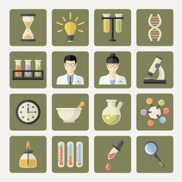 Vector Science and research Web Icons Stock Illustration