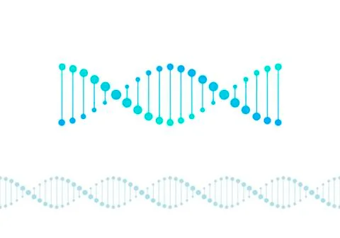 Vector science design elements. Flat blue gradient DNA spiral symbol Illustrazione stock