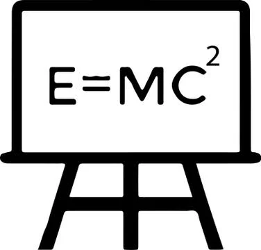 Vector science physics atom molecule Einstein formula e=mc2 icon isolated Stock Illustration