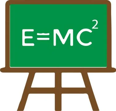 Vector science physics atom molecule Einstein formula e=mc2 icon isolated Stock Illustration