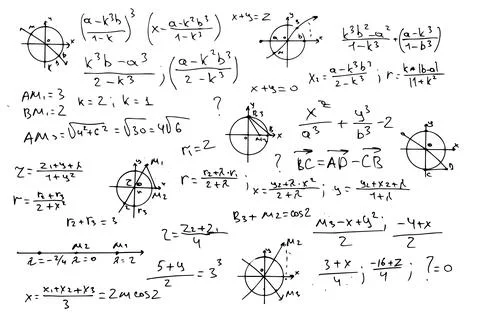 Vector scientific background . Mathematics and algebra. Hand-drawn. Isolated on Stockillustratie