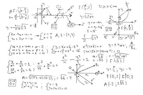 Vector scientific background . Mathematics and algebra. Hand-drawn. Isolated on Stockillustratie
