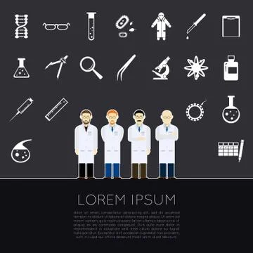 Vector Scientists icons Stock Illustration